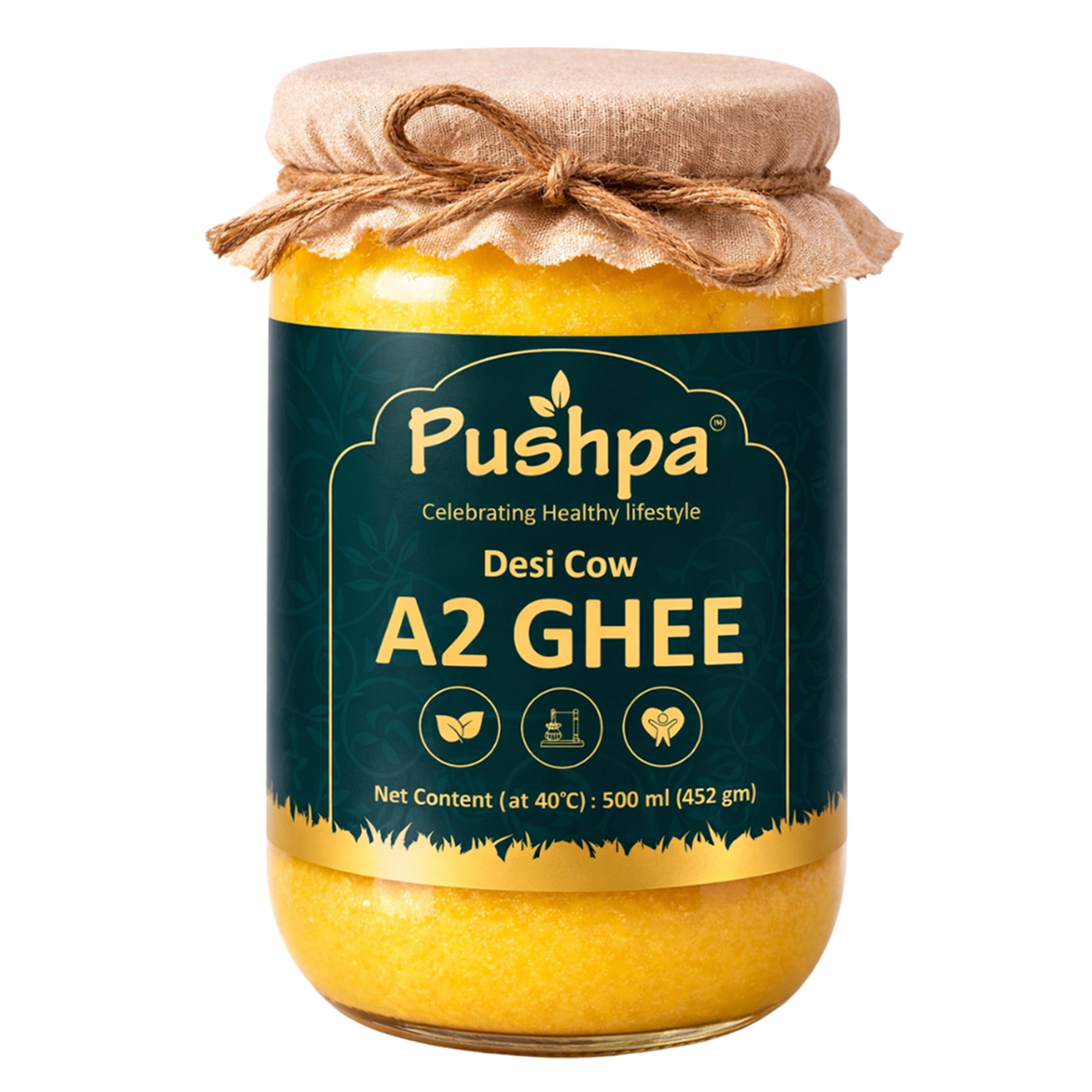 Pushpa A2 Desi Cow Ghee - 500ml